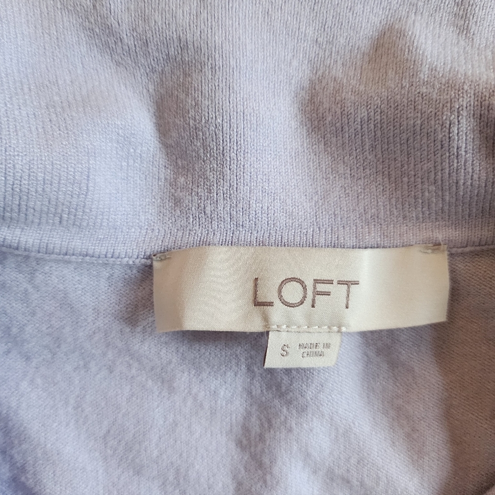Loft Light Purple Puff Sleeve Sweater - Picture 3 of 5
